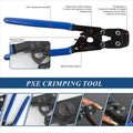 PEX Pipe Clamp Cinch Tool Crimping Tool Crimper for Stainless Steel Clamps from 3/8-inch to 1-inch with 1/2-inch 10PCS and 3/4-inch 10PCS SS PEX