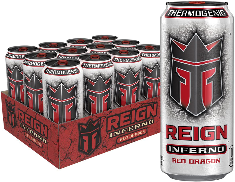 Reign Inferno Red Dragon, Thermogenic Fuel, Fitness and Performance Drink, 16 Fl Oz (Pack of 12) Red Dragon 16 Fl Oz (Pack of 12)