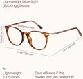 Gaoye Blue Light Blocking Glasses, Retro Round Eyewear Frame Anti Eyestrain Computer Glasses for Women Men (Tea Leopard/Transparent Lens) Tea