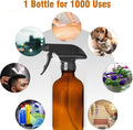 LANBEAUTIFY 8oz Amber Glass Spray Bottles - 2 Pack Empty Refillable Bottles for Cleaning, Hair Care, Essential Oils, Plants - Includes Durable