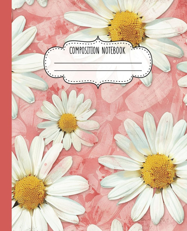 Daisy Composition Notebook: 110-Page Wide-Ruled Aesthetic Watercolor-Style Journal for Teens, Girls, Students, Teachers, and Office Workers