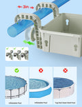 SUMMERBUDDY 2 Sets Upgrade Poolside Storage Basket, Above Ground Pool Storage Basket with Pool Cup Holder, For Steel Round or Oval Frame Above