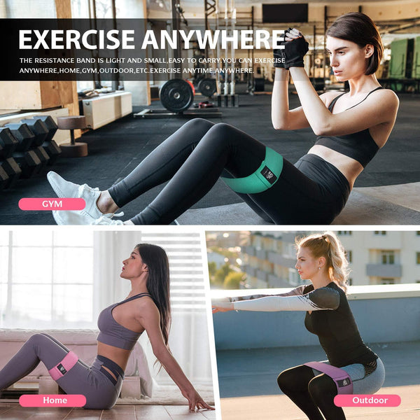 CFX Resistance Bands Set, Exercise Bands with Non-Slip Design for Hips & Glutes, 3 Levels Workout Bands for Women and Men, Booty Bands for Home