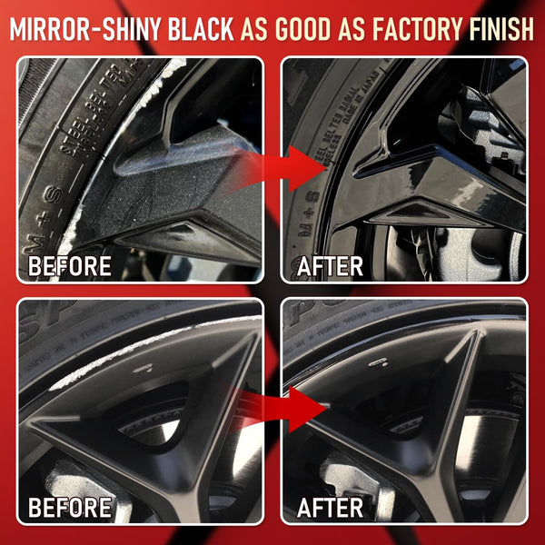 Wheel Scratch Repair Kit, Gloss Black Rim Repair Kit Curb Rash, DIY Alloy Wheel Repair Kit, Car Wheel Rim Scratch Repair Kit, Rim Paint Pen for