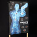 Paper Targets for Shooting Range - 25 x 38 in, 50 Pack, 2 Human Silhouette Designs - Realistic X-Ray Skeleton Anatomy with Red Scoring Marks -