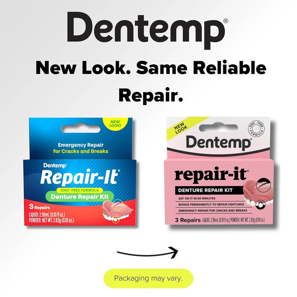 Dentemp Repair Kit - Repair-It Advanced Formula Denture Repair Kit - Denture Repair Kit Repairs Broken Dentures - Denture Repair to Mend Cracks &