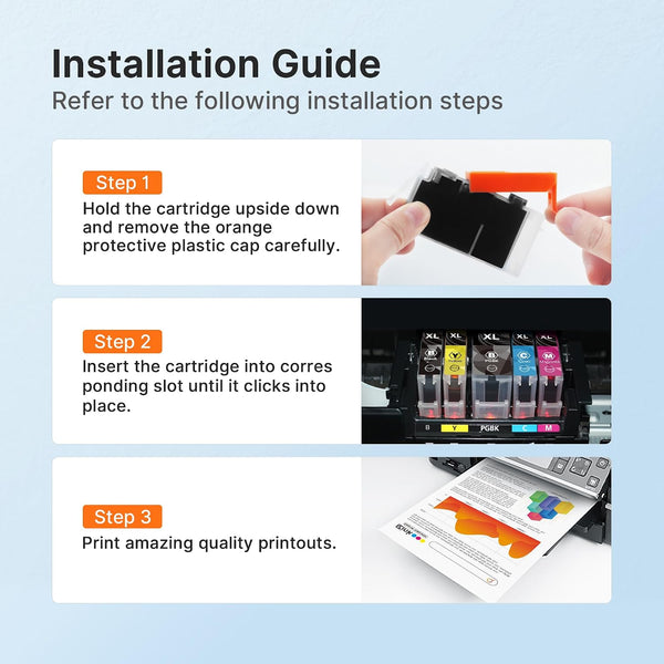 E-Z Ink Compatible Ink Cartridge Replacement for Canon CLI-271XL CLI 271 XL to use with TS6020 TS9020 TS8020 MG5720 MG5722 MG6820 MG6821 MG6822