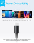 Anker USB A to USB C Cable, USB to USB C Cable (2-Pack, 6 ft, Black) | For iPhone 17 Series, Samsung Galaxy S10 / S10+, LG V30, Beats Fit Pro, and