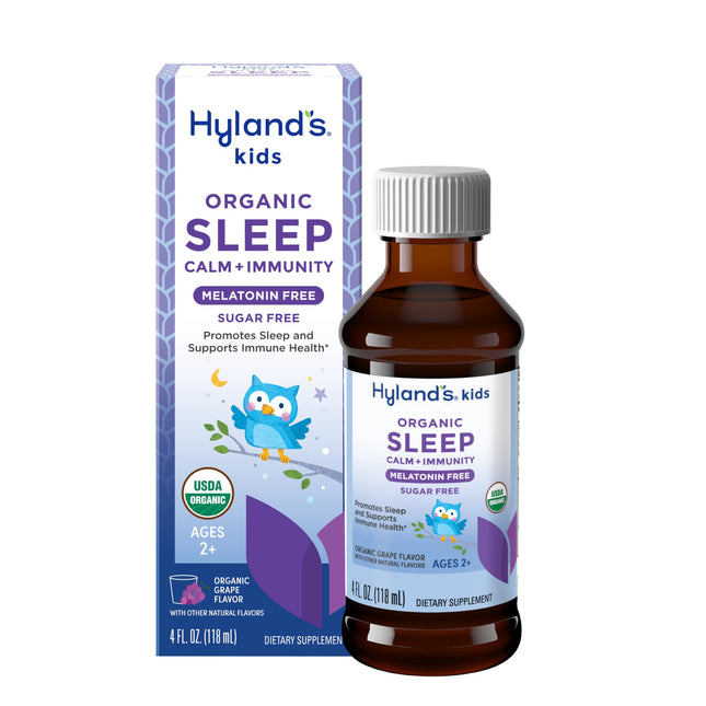Hyland'S Kids Melatonin-Free Organic Sleep Calm and Immunity Liquid, Sugar-Free,
