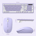 Wireless Keyboard and Mouse Combo Silent for Office and Home(Purple)