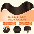 Full Shine Weft Hair Extensions Human Hair Color Dark Brown Hair Extensions Remy Straight Hair Weft Extensions Sew in Human Hair for Women