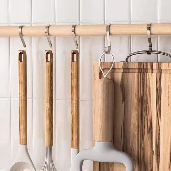 10 Pack Flat S Hooks - Stainless Steel Heavy Duty 3inch S Hooks for Hanging pots, Pans, Plants, Coffee Mugs, Towels in Kitchen and Bathroom, Coat,