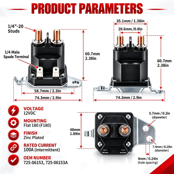 Gashwer 12V Starter Solenoid Relay Riding Lawn Mower Compatible with Cub Cadet XT1 XT2 Enduro RZT LT1 ZT1 ZT2 MTD Troy-Bilt Craftsman Yard Man