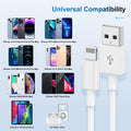 3 Pack Apple Mfi Certified Charger Cable 6Ft, Lightning to USB Cable Cord 6 Foot, 2.4A Fast Charging,Apple Phone Long Chargers for Iphone