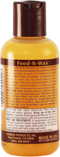 Howard Products Beeswax Wood Polish & Conditioner, Feed-N-Wax for Wood Furniture Polish, 4.7 Oz, Orange