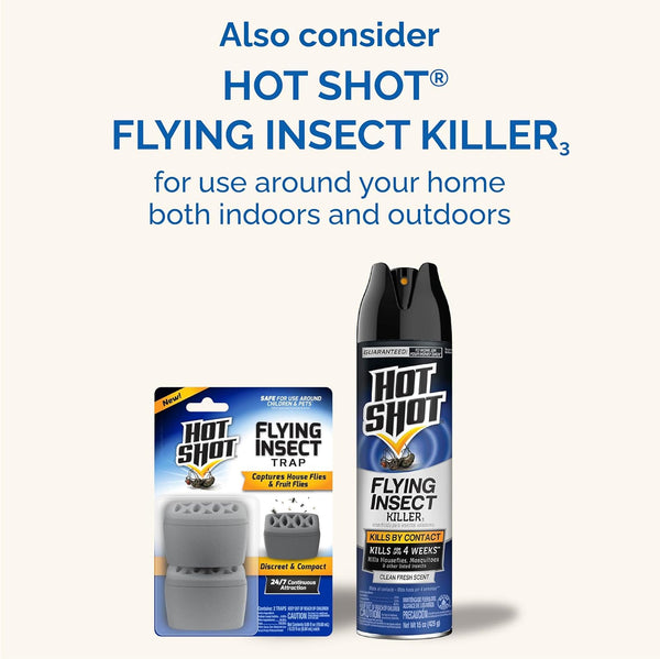 Hot Shot Flying Insect Trap, Discreet, Trap Attracts, Captures and Kills House Flies and Fruit Flies, 24/7 Continuous Attraction, No Plug-In or
