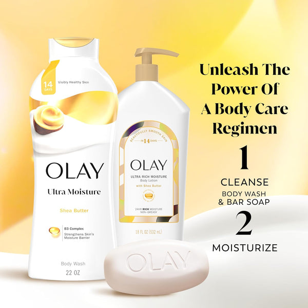 Olay Beauty Bar, Ultra Moisture,10X More Moisturizers, Nourishing Conditioners, Smooth & Gentle on Skin, Vitamin B3 Complex, for All Skin Types,