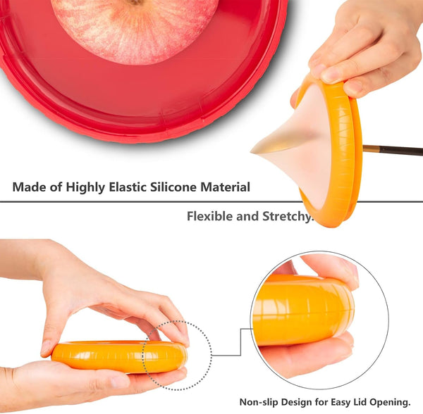 SOOPLEU Avocado Saver & Onion Storage, 4Pcs Silicone Fresh Produce Holder | Keep avocados fresh! 4Pcs silicone holder for tomato, lemons, garlic &