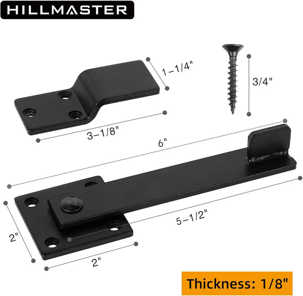 HILLMASTER Sturdy 6" Farm Flip Fence Gate Latch, Barn Door Lock Flip Latch Hardware, Rustic Gate Lock for Cabinet, Shed, Sliding Doors, Matte