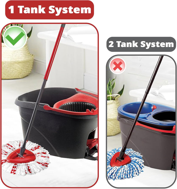 [2026 New Version] Mop Head Replacement - 40% More Cleaning Power，3 Pack Spin Mop Replacement Head for Easy Wring 1-Tank System, Easy Cleaning,