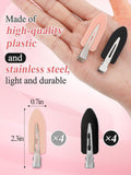 8Pcs Creaseless Hair Clips for Women Styling, 4 Black, 4 Pink | MADHOLLY No Crease No Bend, Alligator Flat Hair Barrettes for Fixing Bangs,