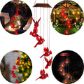 Solar Cardinal Wind Chimes Lights for Outside Garden Patio Decor | Red Bird Hanging Windchimes for Home/ Outdoors, Memorial Gifts Gifts for Mother