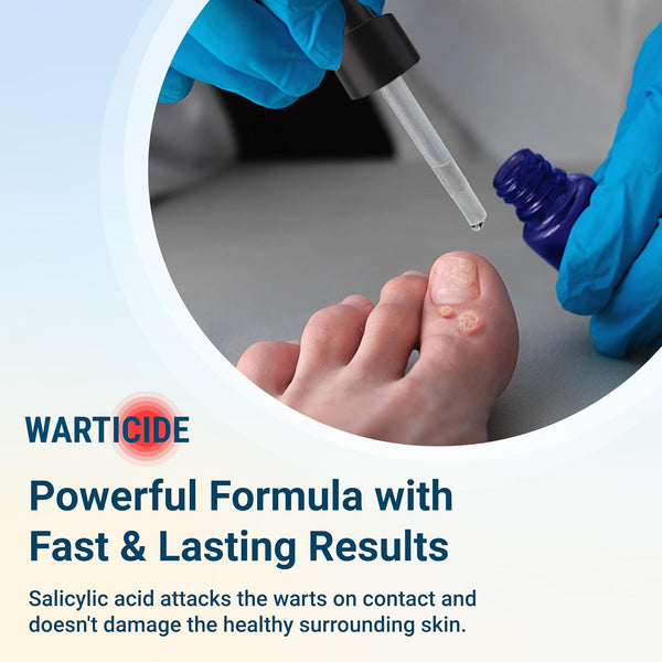 Fast-Acting Wart Remover - Effective Plantar and Genital Wart Removal with Natural Ingredients - Attacks Warts on Contact, Easy Dropper