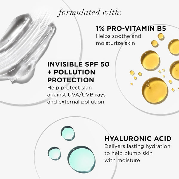 IT Cosmetics Hello Sunshine Hydrating Sunscreen SPF 50 (1.69 fl oz) | 3-in-1 Daily Face Sunscreen + Hydrating Serum + Makeup Primer - No White