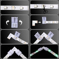 Mudder 28 Pieces 3 Pin LED Connector LED Strip Solderless Light l Shape Lights Extension T Shape Solderless Adapter Connector 10 mm for WS2811