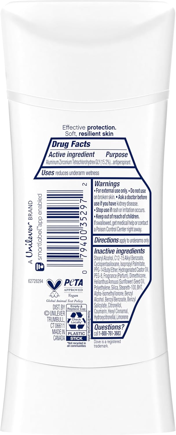 Dove Advanced Care Antiperspirant Deodorant Stick Cool Essentials 4 Ct for Helpi