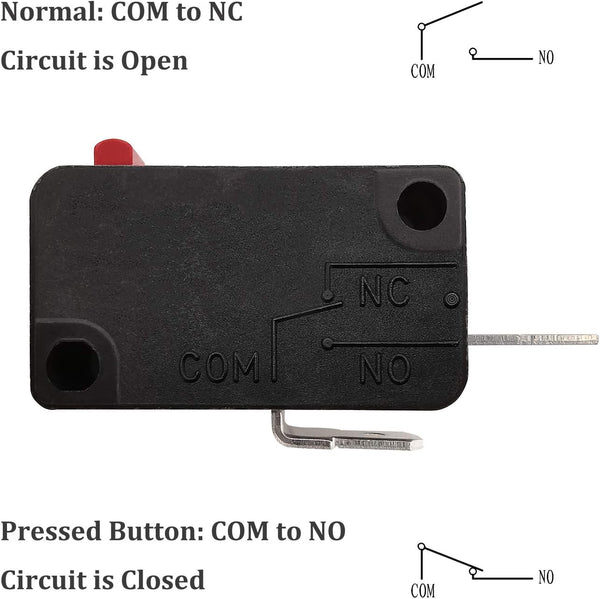Microwave Oven Door Switch Replacement Part, 16A 125VAC, KW3AT-16 (Downward Compatible with KW3A-16), Normally Open - 2Pcs 2x Normally Open