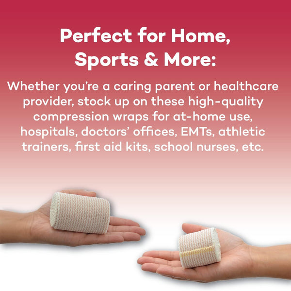 Dealmed 6" Elastic Bandage Wrap with Self-Closure – 10 Elastic Bandages, 5 Yards Stretched Compression Bandage Wrap, Wound Care Product for First