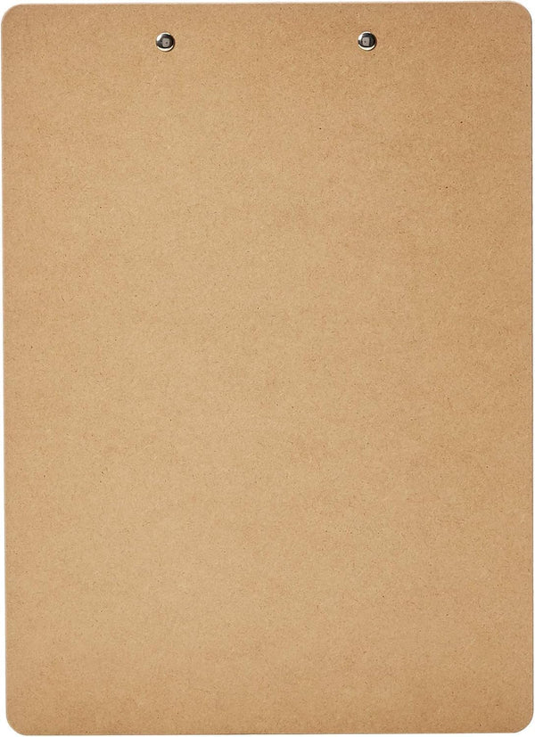 Amazon Basics Hardboard Office Clipboard, Low-Profile, Letter Size, 9" x 12.5", Brown, 6-Pack