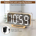 Peakeep Slim Digital Mirror Aesthetic Alarm Clock for Bedrooms Desk Decor - Plug in Electric Big LED Modern Small Clock for Office Living Room,