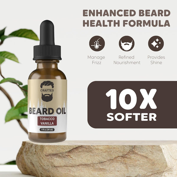 Crafted Beards Beard Oil Beard Oil Conditioner - Leave Your Beard Feeling Amazing - All Natural Ingredients - No Residue - Mustache Oil - 1Oz -