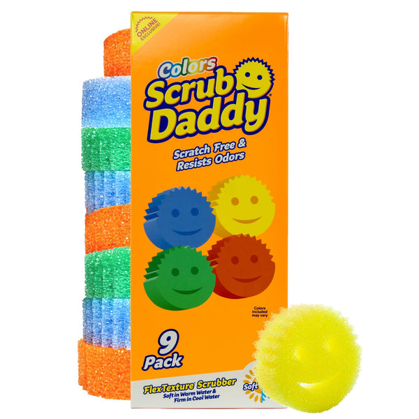 Scrub Daddy Scratch-Free Multipurpose Kitchen Sponges - Bulk Dish Sponges for Kitchen, Bathroom, Household Cleaning & More - Made with Bpa-Free