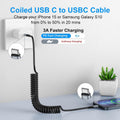 USB C to C Cable 3ft 2Pack Coiled USB C Charger Cable for Car Type C Fast Charging Cable for iPhone 17/16/15/Plus/Pro/Pro Max/Samsung Galaxy S23