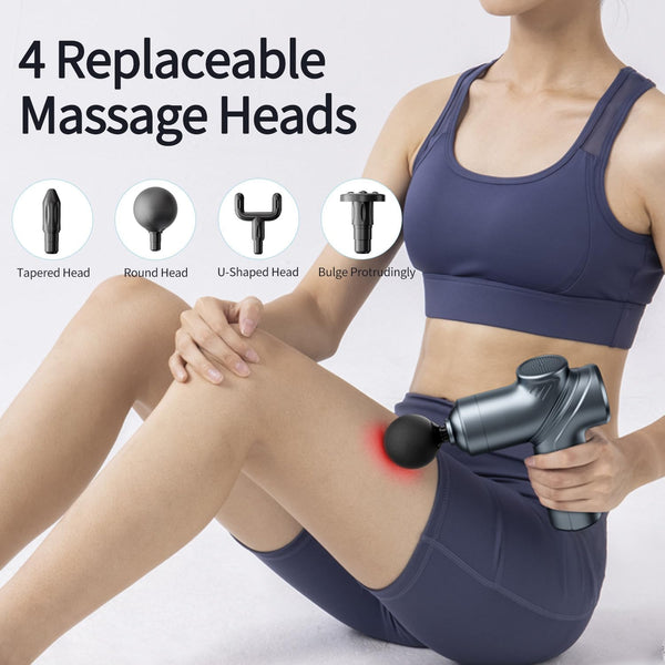 Massage Gun Deep Tissue, Silent Brushless Motor and Portable Massage Gun with 4 Interchangeable Heads for Deep Muscle Relief and Relaxation, Relax