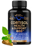 Cortisol Supplement for Women - Holy Basil, Ashwagandha & Rhodiola, 60 Caps | Plant-Based Hormone Balance - Holy Basil, Rhodiola & L-Theanine -