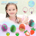 Easter Bath Bombs for Kids with Surprise Inside- Dino Egg Bath Bombs for Girls, 6 Pcs Bubble Bath Bomb, Dinosaur Bathbombs Gift Set, Unicorn
