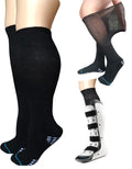 2 Pairs Replacement Sock Liner for Orthopedic Cast Walking boot Air Cam Walkers, Under Air Cast Brace Surgical Broken Leg Toe Fracture boots
