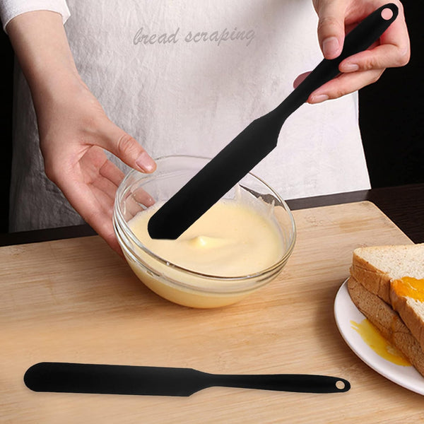 2 Pieces Long Handle Silicone Jar Spatula Non-Stick Rubber Scraper Silicone Scraper for Jars, Smoothies, Blenders Cooking Baking Stirring Mixing