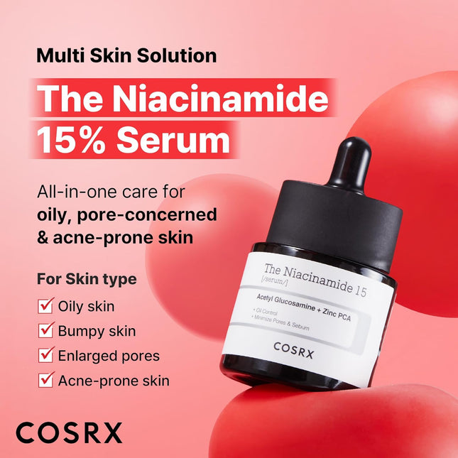 COSRX 15% Niacinamide Face Serum, 0.67 Fl Oz, Pore Minimizer Serum for Face, Eve