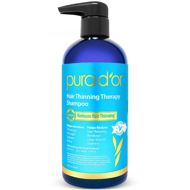 PURA D'OR 16 Oz Hair Thinning Therapy Biotin Shampoo - ORIGINAL Scent - CLINICAL