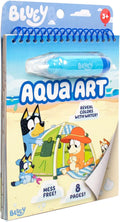 Horizon Group USA Bluey Aqua Art - Reusable Water Reveal Activity Pages with Water Pen for No-Mess Drawing and Coloring