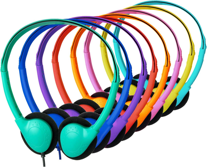 Classroom Kids Headphones Bulk 18 Pack for School Students Children Teen Boys Girls, Whole Bulk Headphones for Classroom Earphones 3.5mm Jack