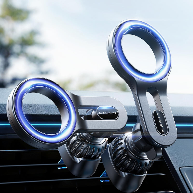 LISEN for MagSafe Car Mount, 2026 Magnetic Phone Holders for Car Air Vent Phone Mount [Ultra-Magnetic] Hands Free Cell Phone Holder Car