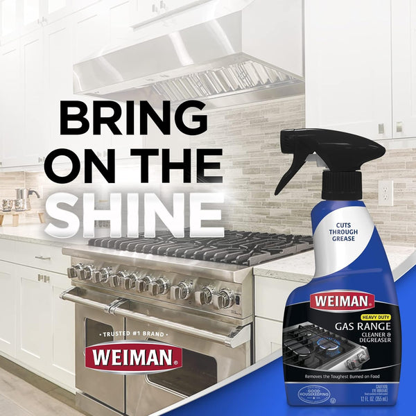 Weiman Gas Range Cleaner and Degreaser, Single, Lemon, 1 Count (Pack of 1)