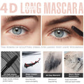 4D Fiber Eyelash Mascara, Natural Waterproof Lasting Lash Mascara Black Volume, Lengthening Thickening Softer Fuller Lashes Amplify Eyelash Primer