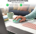 TECKNET Compact Ambidextrous Wireless Mouse for Laptop Mint Green